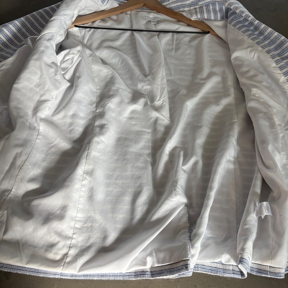 J Jill Modern Spectator Stripe Double Breasted Blazer Jacket Women XL Nautical - Picture 10 of 12